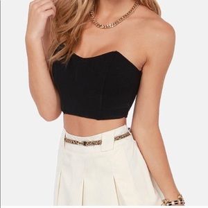 Velvet Black Strapless Bustier Top